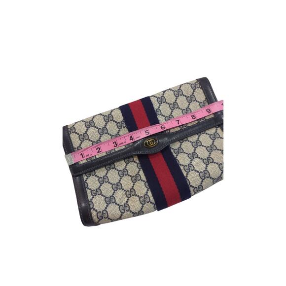 Vintage GUCCI Sherry Line Ophidia PVC Leather Clutch Bag - Picture 12 of 14